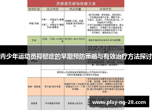 青少年运动员抑郁症的早期预防策略与有效治疗方法探讨 青少年运动员抑郁症的早期预防策略与有效治疗方法探讨
